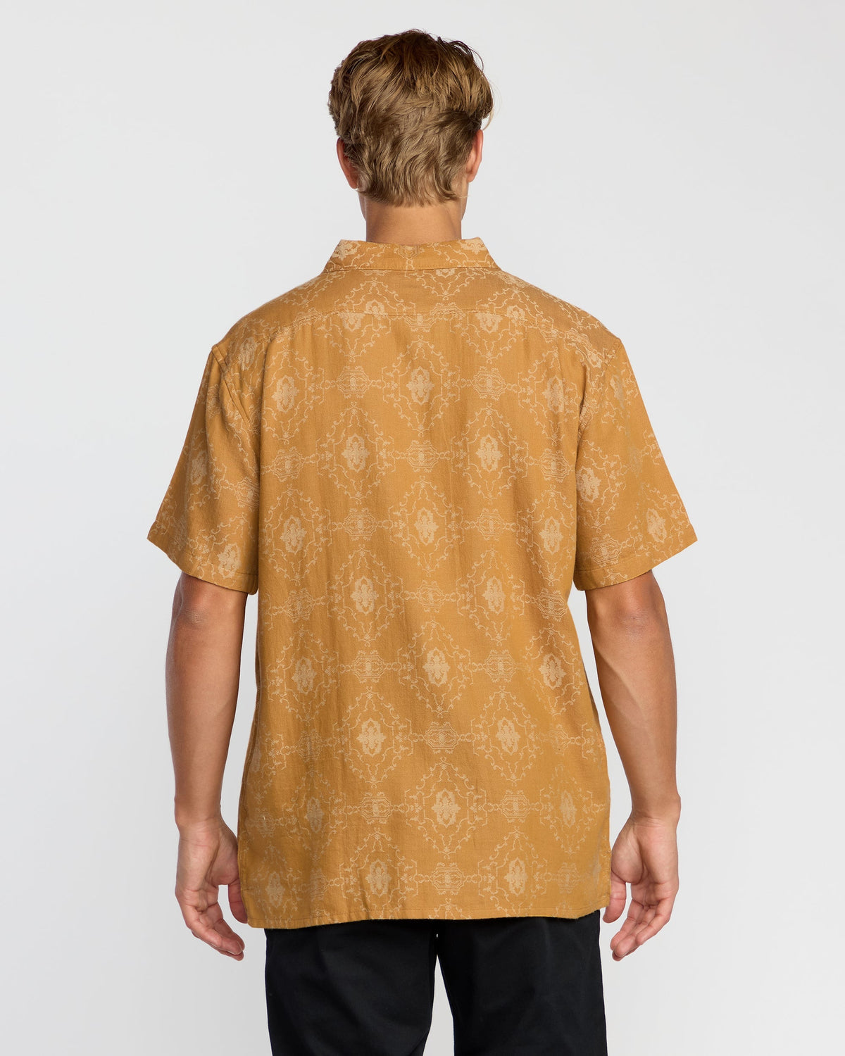 Sundays Jacquard Short Sleeve Woven Shirt - Golden Haze