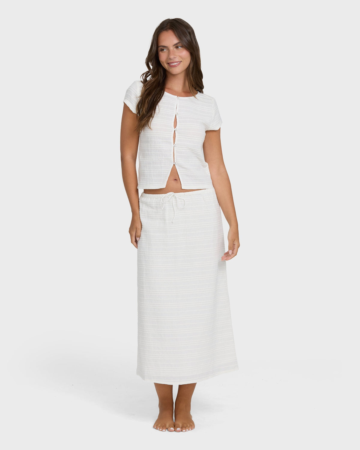 Your Call Maxi Skirt - Salt Crystal